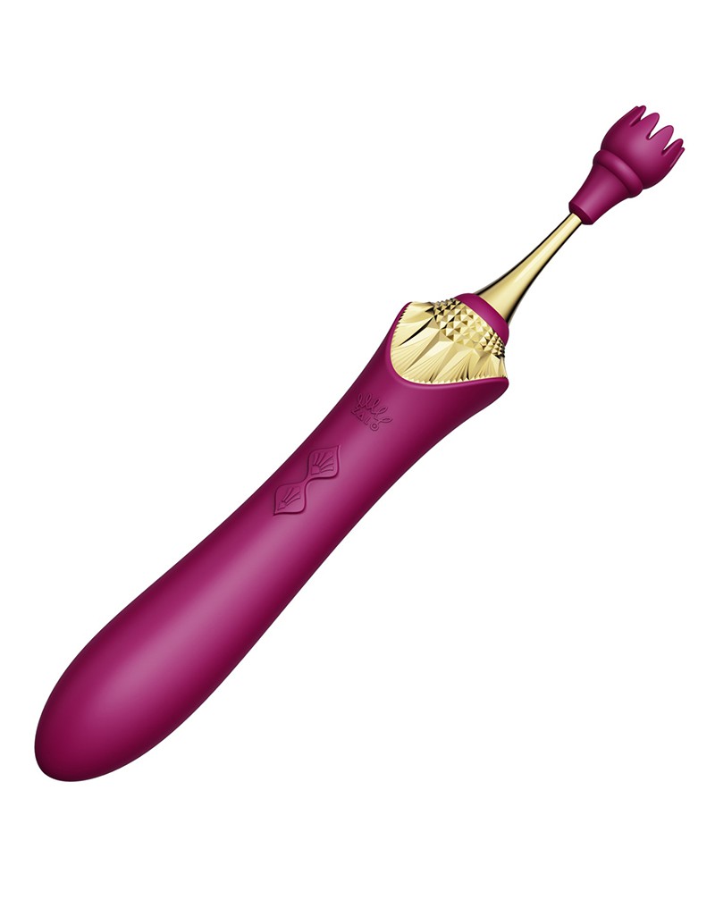 Zalo - Bess - Clitoris Pinpoint Vibrator - Met Extra opzetstukken - Robijn Rood-Erotiekvoordeel.nl