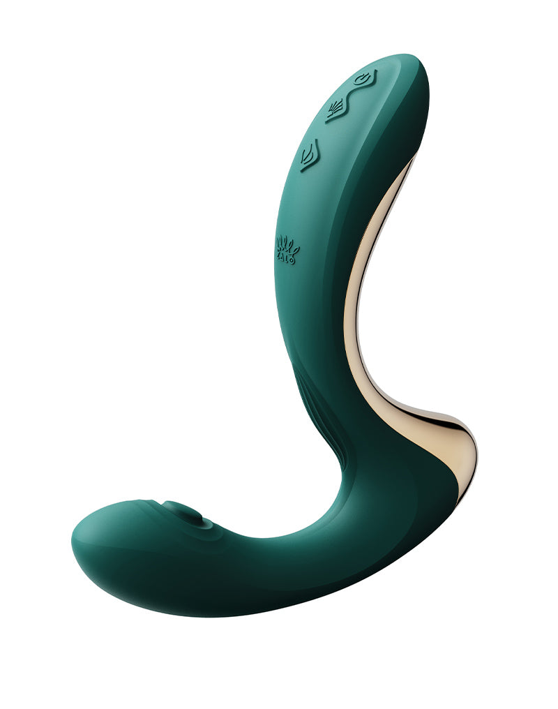 Zalo - Talis - G-Spot Pulsewave Vibrator with Suction and Heating Functions - Emerald Green-Erotiekvoordeel.nl