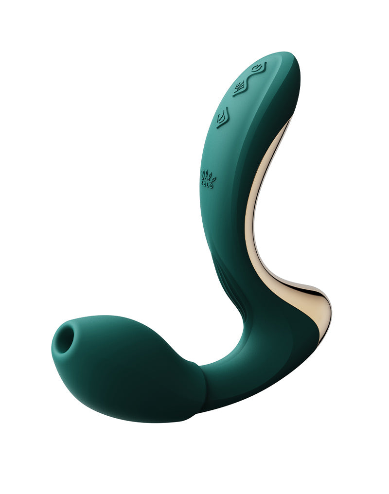 Zalo - Talis - G-Spot Pulsewave Vibrator with Suction and Heating Functions - Emerald Green-Erotiekvoordeel.nl
