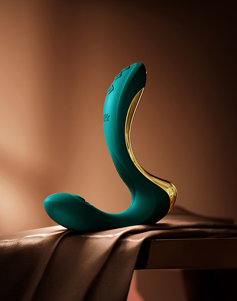 Zalo - Talis - G-Spot Pulsewave Vibrator with Suction and Heating Functions - Emerald Green-Erotiekvoordeel.nl