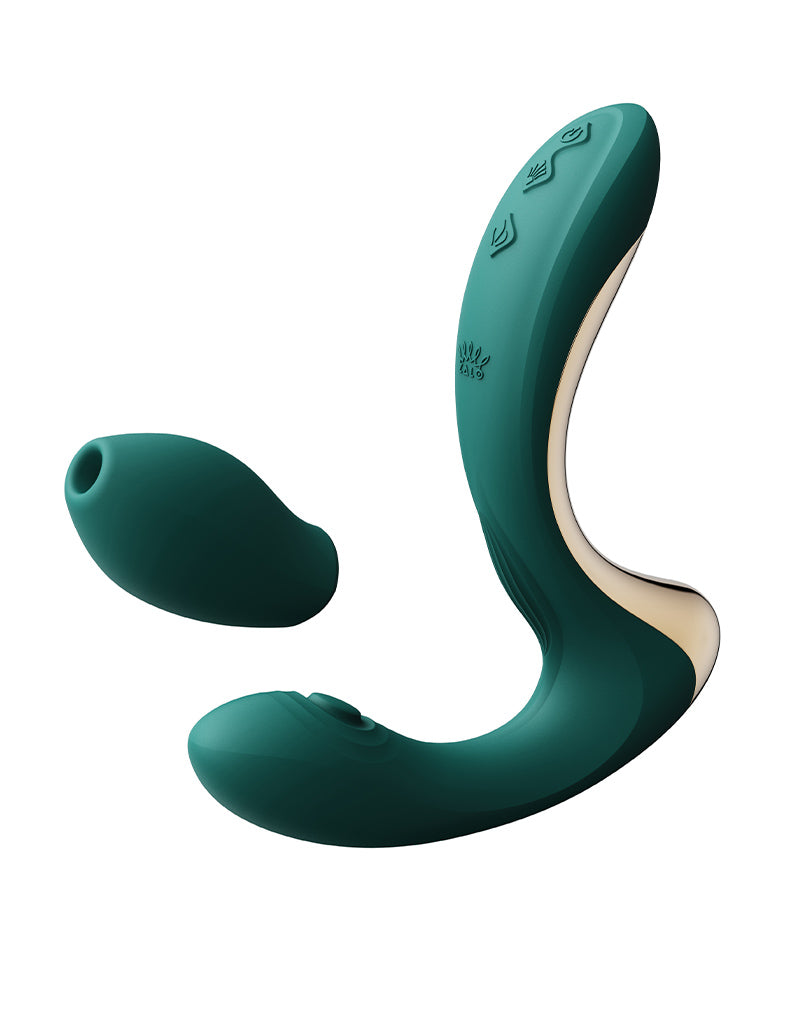 Zalo - Talis - G-Spot Pulsewave Vibrator with Suction and Heating Functions - Emerald Green-Erotiekvoordeel.nl