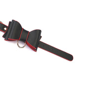 Liebe Seele - Leather Handcuffs with Bow - Black/Red-Erotiekvoordeel.nl
