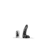 All Black - Realistische Dildo met Scrotum - 25.5 x 6.7 cm - Zwart-Erotiekvoordeel.nl