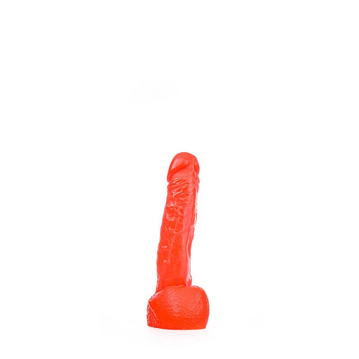 All Red - Dildo Met Scrotum - 22 x 4,5 cm - Rood-Erotiekvoordeel.nl