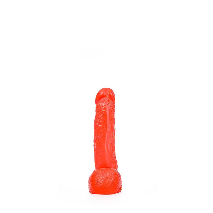 All Red - Dildo Met Scrotum - 22 x 4,5 cm - Rood-Erotiekvoordeel.nl