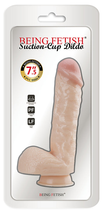Being Fetish - PVC Dildo – 19 cm – Lichte Huidskleur-Erotiekvoordeel.nl
