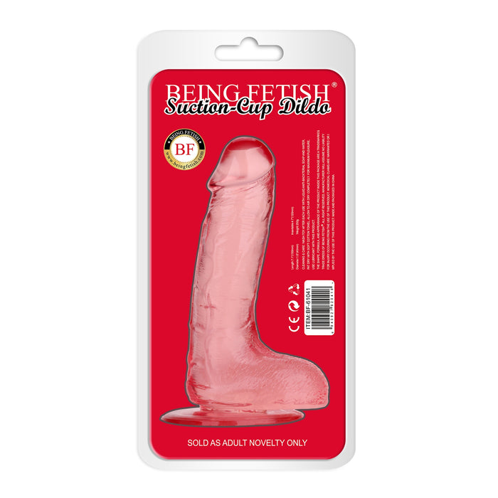 Being Fetish - TPR Dildo - 18 cm - Transparant Roze-Erotiekvoordeel.nl
