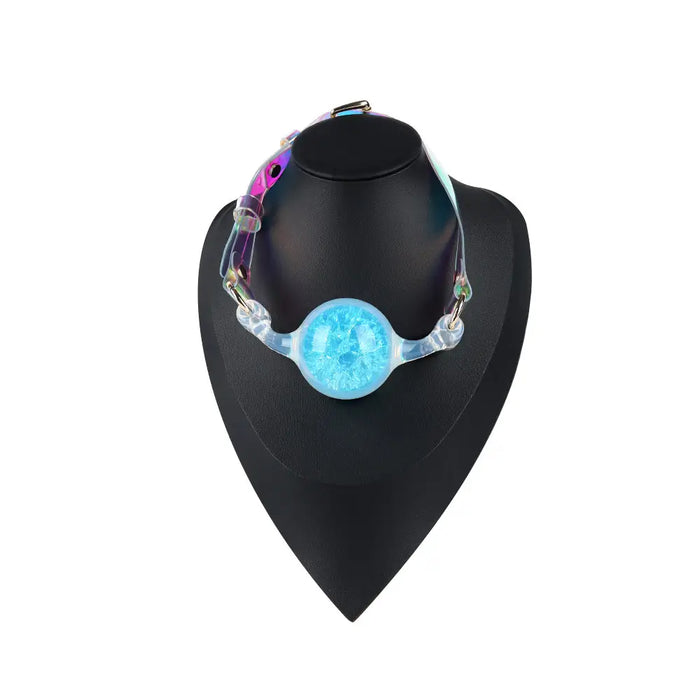 Liebe Seele - Crystal Ball Gag - Siliconen/PVC - Diameter 4 cm - Blauw-Erotiekvoordeel.nl