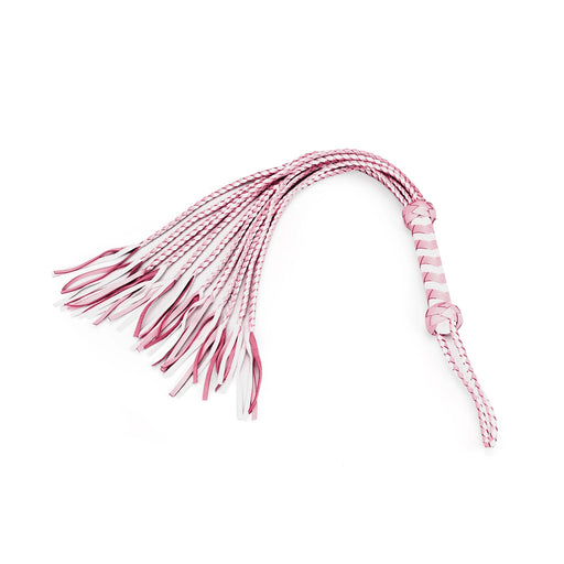 Liebe Seele - Fairy - Flogger tressé de luxe - Cat-o-Nine Tails - Rose/Blanc - Erotiekvoordeel.nl