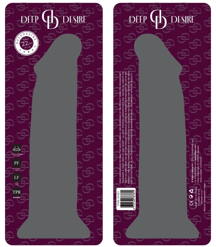 Deep Desire - Transparante Dildo - TPR - 22 cm - Transparant/Roze-Erotiekvoordeel.nl