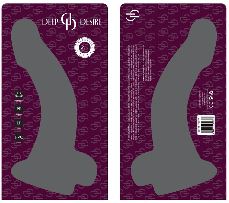 Deep Desire - PVC Dildo met Scrotum en Zuignap - 22 cm - Lichte Huidskleur-Erotiekvoordeel.nl