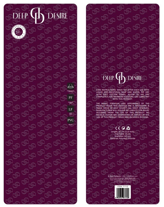 Deep Desire - PVC Dildo - 32 cm - Lichte Huidskleur-Erotiekvoordeel.nl