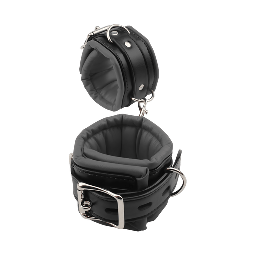 Fixxx - Zacht Gevoerde Handboeien - PU Leer - Zwart-Erotiekvoordeel.nl