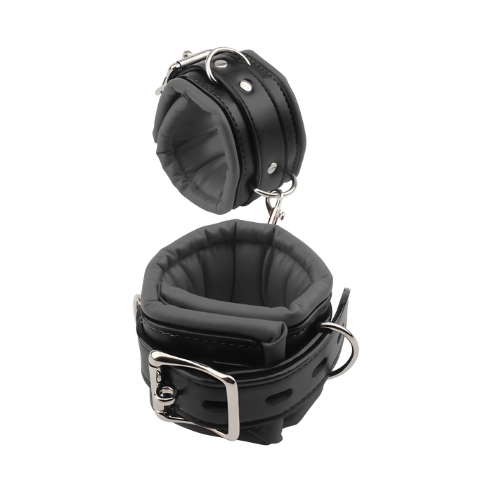 Fixxx - Zacht Gevoerde Handboeien - PU Leer - Zwart-Erotiekvoordeel.nl