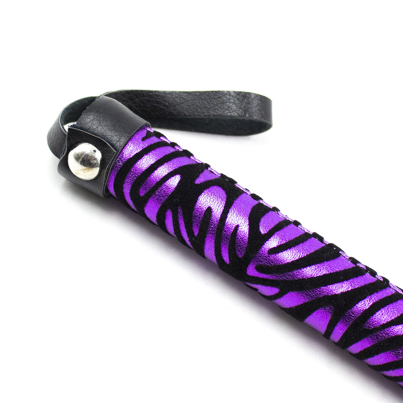 Smart Moves - Flogger Panterprint - 39 cm - Paars/Zwart-Erotiekvoordeel.nl