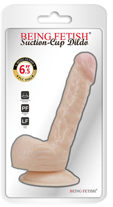 Being Fetish - PVC Dildo - 16,5 cm – Lichte Huidskleur-Erotiekvoordeel.nl