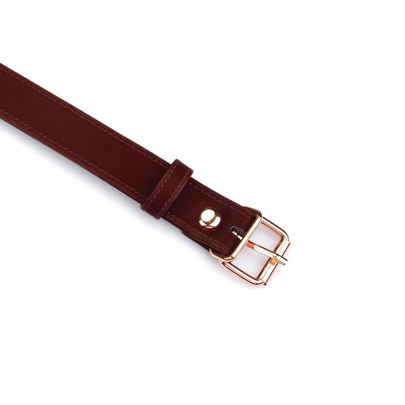 Liebe Seele - Metallic Shade Red - Vegan PU Lederen Gag - Rood/Rosé Goud