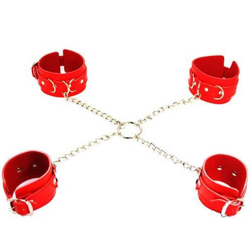 Smart Moves - Vierdelige Hogtie Boeienset met Kettingen - Rood-Erotiekvoordeel.nl