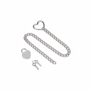 Liebe Seele - Ketting Collar met Hartvormig Hangslot - Zilver-Erotiekvoordeel.nl