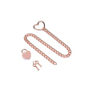 Liebe Seele - Ketting Collar met Hartvormig Hangslot - Rosé Goud-Erotiekvoordeel.nl