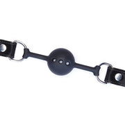Liebe Seele - Metallic Shade - Ball Gag - Vegan PU Leer/Siliconen - Zwart-Erotiekvoordeel.nl