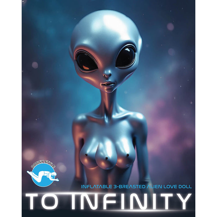 To Infinity - Opblaaspop Alien Vrouw met Drie Borsten - Zilver-Erotiekvoordeel.nl