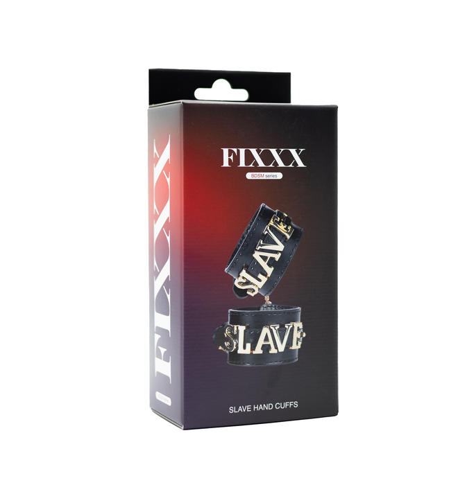 Fixxx - Handboeien met Gouden Letters - SLAVE - Zwart-Erotiekvoordeel.nl