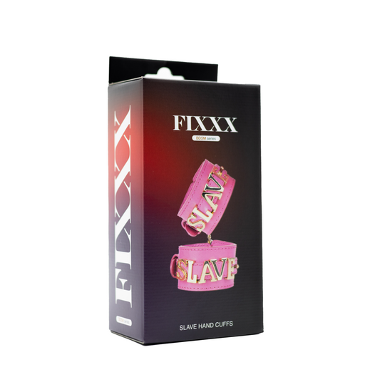 Fixxx - Handboeien met Gouden Letters - SLAVE - Roze-Erotiekvoordeel.nl