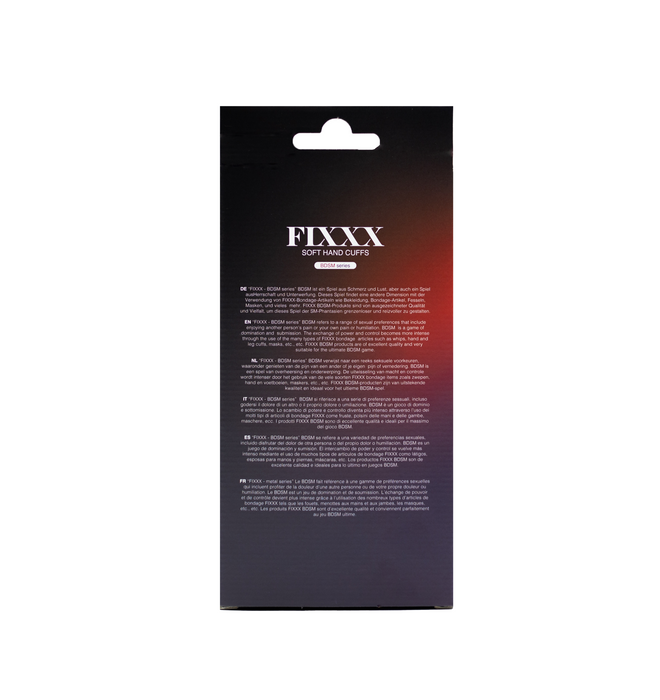 Fixxx - Zacht Gevoerde Handboeien - PU Leer - Zwart/Rood-Erotiekvoordeel.nl