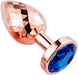 PLGZ - Diamond Facets Anaal Plug - Rosé Goud met Blauwe Siersteen-Erotiekvoordeel.nl
