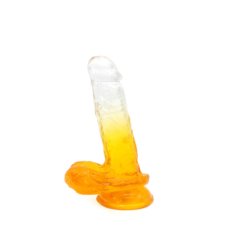 Kiotos Cox Color - Gekleurde Dildo 07 - 18 x 4 cm - Transparant/Geel-Erotiekvoordeel.nl