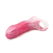 Kiotos Monstar 02 - Penis Sleeve - Penisverlenging - Met Ball Stretcher Opening - Siliconen - Roze Wit-Erotiekvoordeel.nl