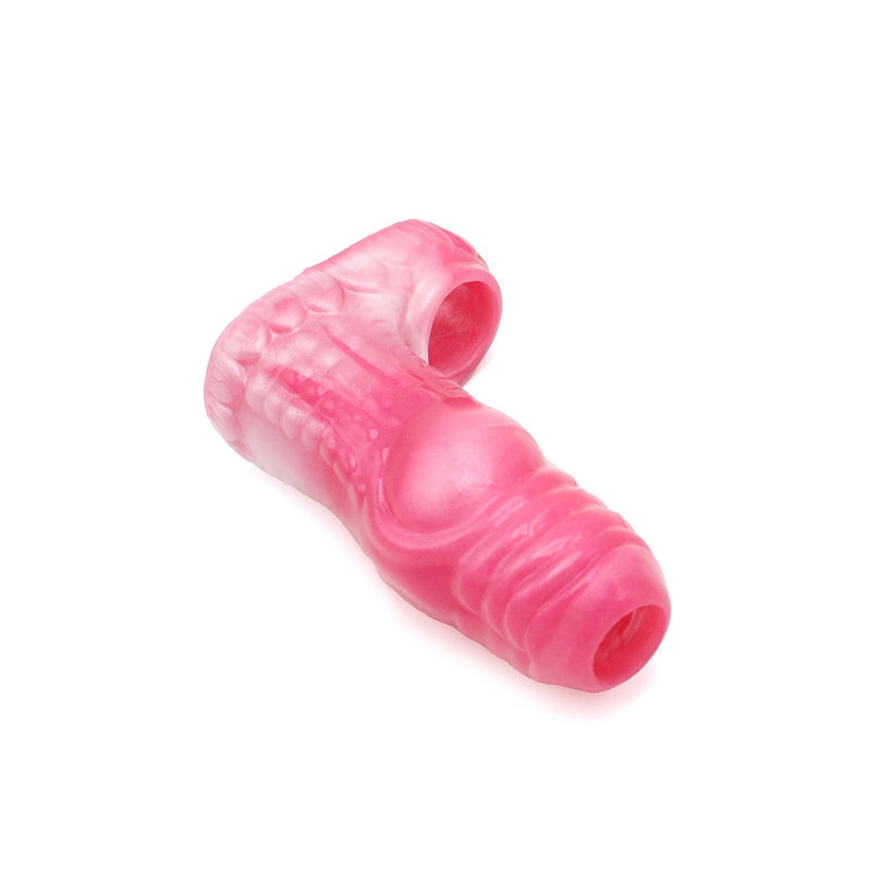 Kiotos Monstar 06 - Penis Sleeve - Penisverlenging - Met Ball Stretcher Opening - Diameter Ø 50 mm - Siliconen - Roze Wit-Erotiekvoordeel.nl