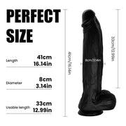 Kiotos Cox Mega Dildo Nr. 8 - 41 x 8 cm - Zwart-Erotiekvoordeel.nl