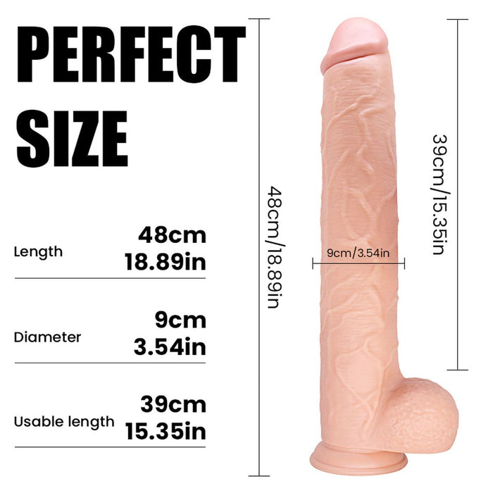 Kiotos Cox Mega Dildo Nr. 9 - 48 x 8 cm - Lichte Huidskleur-Erotiekvoordeel.nl
