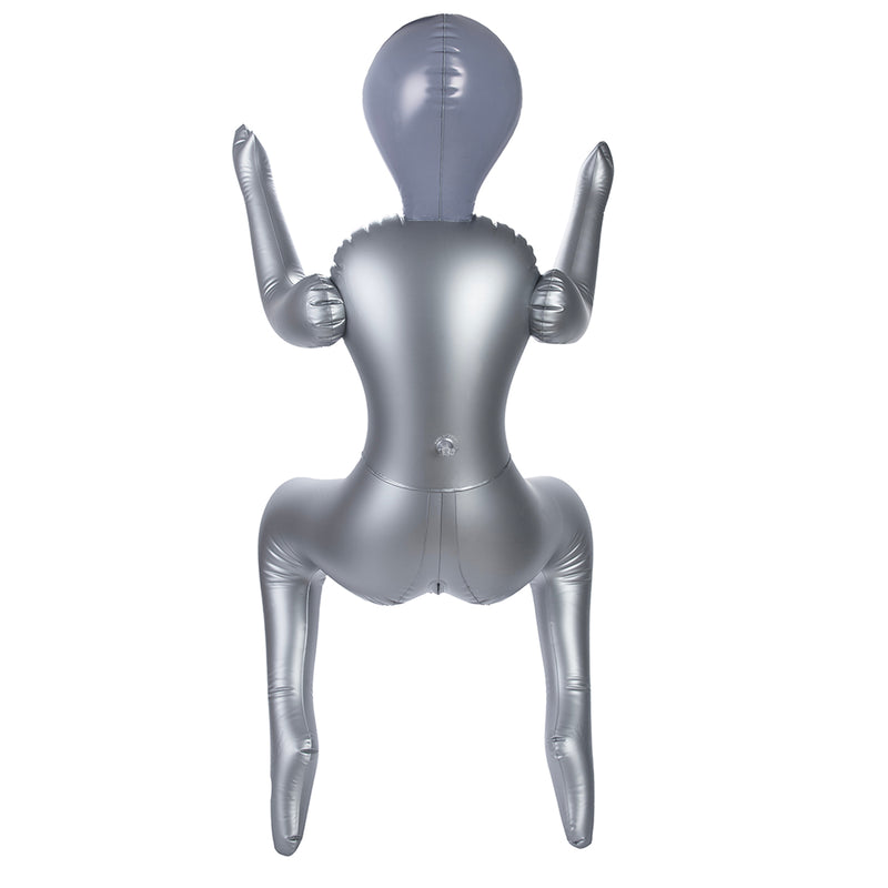 To Infinity - Opblaaspop Alien Vrouw met Drie Borsten - Zilver-Erotiekvoordeel.nl