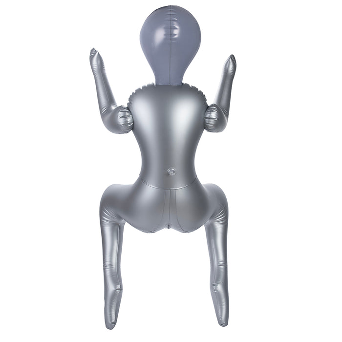 To Infinity - Opblaaspop Alien Vrouw met Drie Borsten - Zilver-Erotiekvoordeel.nl