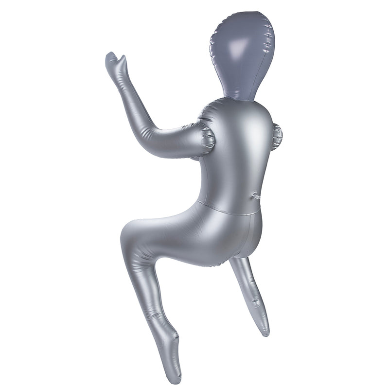 To Infinity - Opblaaspop Alien Vrouw met Drie Borsten - Zilver-Erotiekvoordeel.nl