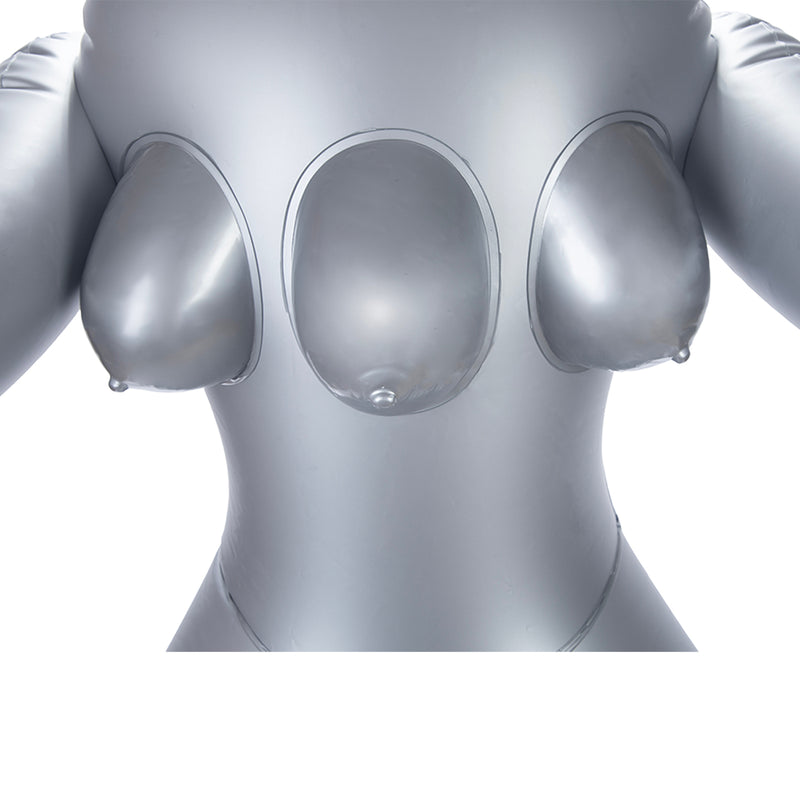 To Infinity - Opblaaspop Alien Vrouw met Drie Borsten - Zilver-Erotiekvoordeel.nl