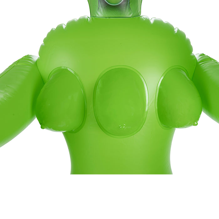 To Infinity - Opblaaspop Alien Vrouw met Drie Borsten - Groen-Erotiekvoordeel.nl