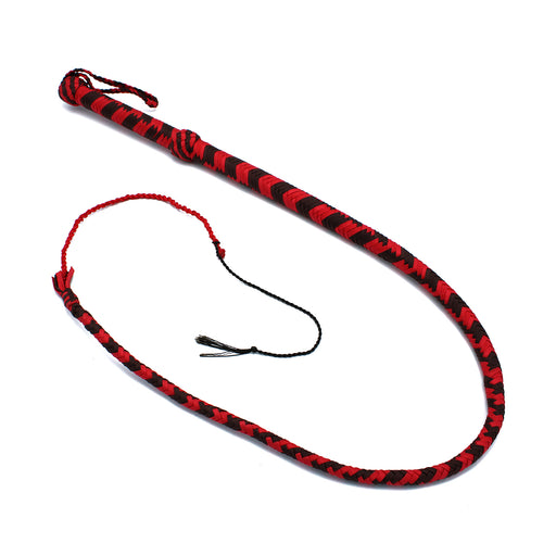 Kiotos - Nylon Bullwhip - Zwart/Rood - 120 cm-Erotiekvoordeel.nl