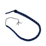 Kiotos - Lederen Single Tail Zweep - Blauw/Zwart - 90 cm-Erotiekvoordeel.nl