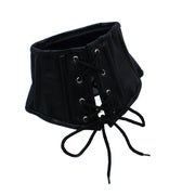 Kiotos - Zwart Lederen Lace-Up Corset Collar-Erotiekvoordeel.nl