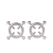 Kiotos - Leren Open BH met Ronde Verstelbare Tepelklemmen met Belletjes-Erotiekvoordeel.nl