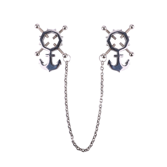 Kiotos - Verstelbare Tepelklemmen met Anker Hangertjes en Ketting-Erotiekvoordeel.nl