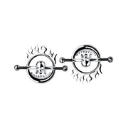 Kiotos - Flaming Skull - Tepelklemmen met ketting-Erotiekvoordeel.nl