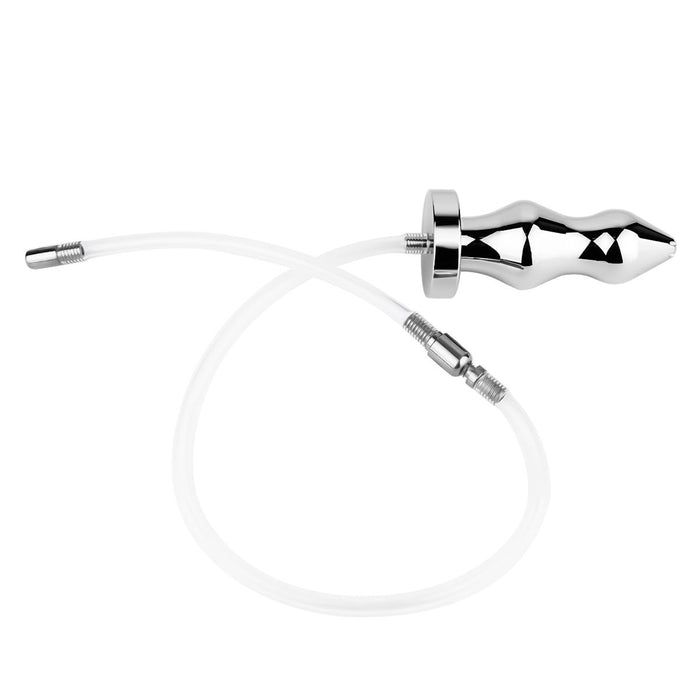 Kiotos - Holle Penisplug - Holle Dilator - Met Holle Geribbelde Buttplug - Ass Lock - RVS-Erotiekvoordeel.nl