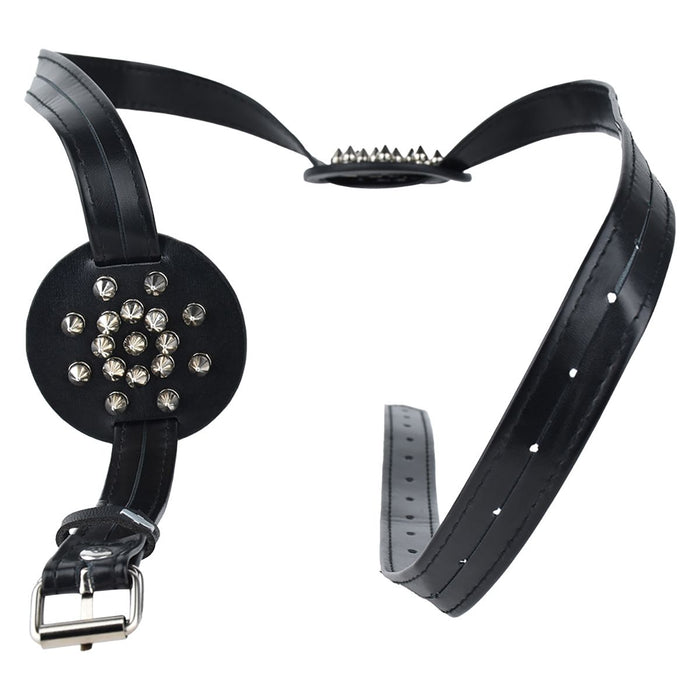 Kiotos - PU-lederen borstenharnasje met scherpe spikes-Erotiekvoordeel.nl