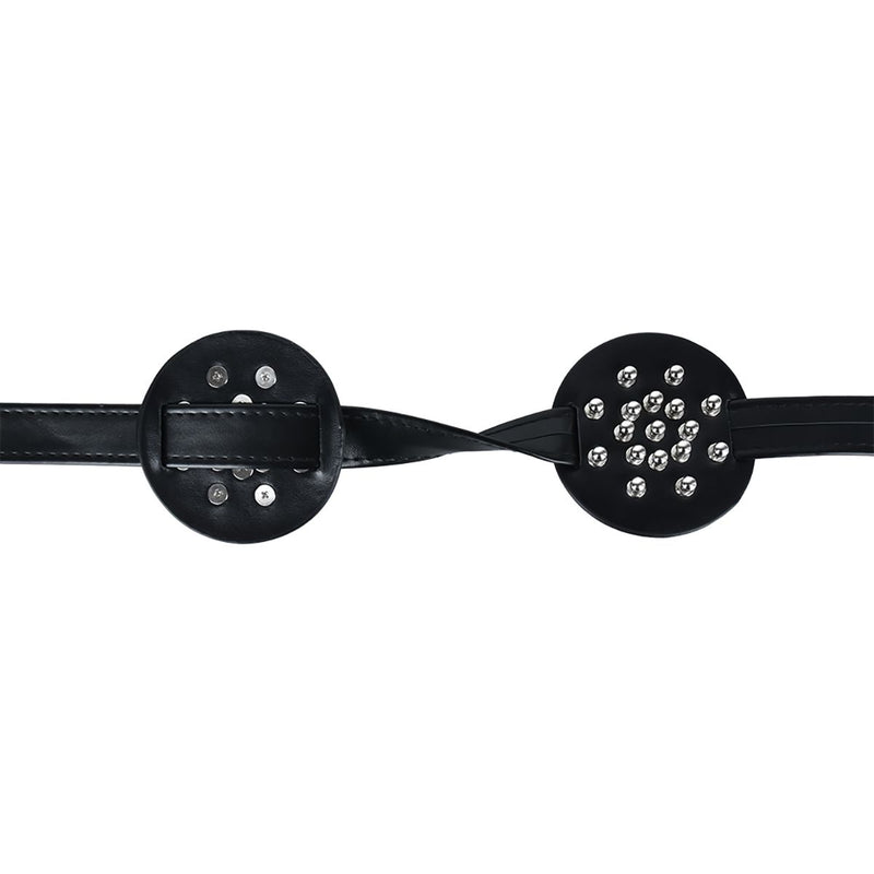 Kiotos - PU-lederen borstenharnasje met ronde noppen-Erotiekvoordeel.nl