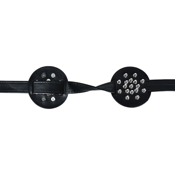 Kiotos - PU-lederen borstenharnasje met ronde noppen-Erotiekvoordeel.nl